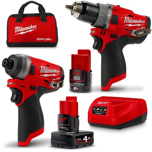 MILWAUKEE 12V FUEL™ 2 Piece 1 X 2.0AH/1 X 4.0Ah Combo Kit M12FPP2A-421B